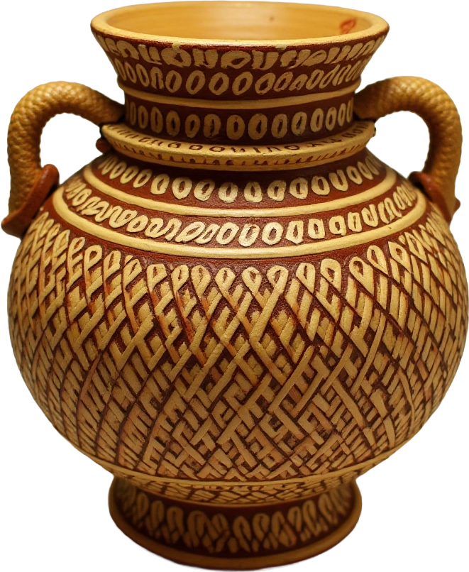 Ancient Greek Amphora with Geometric Patterns